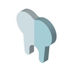 Tooth isometric right top view 3D icon