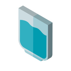 Glass of water isometric right top view 3D icon
