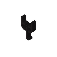 tLt isometric right top view 3D icon