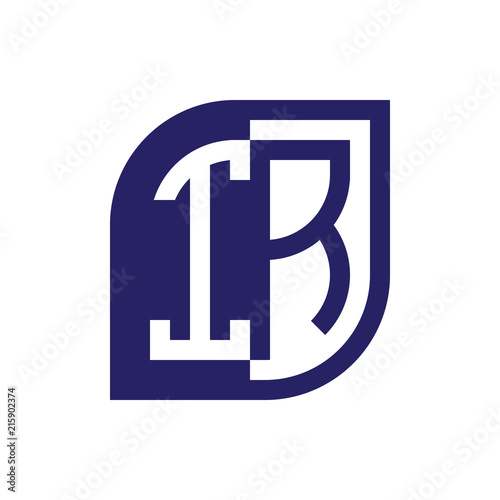 Ir Initial Letter Emblem Logo Negative Space Stock Image And