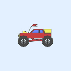 bigfoot car field outline icon. Element of monster trucks show icon for mobile concept and web apps. Field outline bigfoot car icon can be used for web and mobile