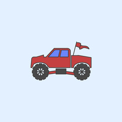 bigfoot car field outline icon. Element of monster trucks show icon for mobile concept and web apps. Field outline bigfoot car icon can be used for web and mobile © gunayaliyeva