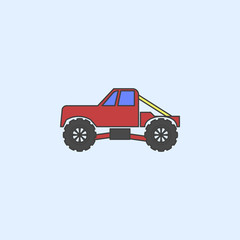 truck bigfoot car field outline icon. Element of monster trucks show icon for mobile concept and web apps. Field outline truck bigfoot car icon can be used for web and mobile