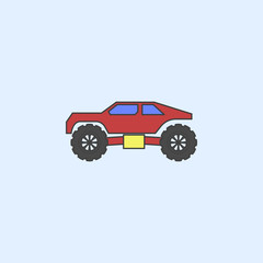 bigfoot car field outline icon. Element of monster trucks show icon for mobile concept and web apps. Field outline bigfoot car icon can be used for web and mobile
