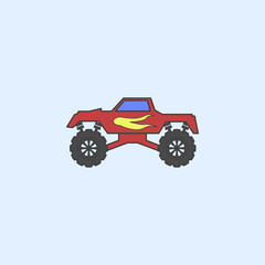 bigfoot car field outline icon. Element of monster trucks show icon for mobile concept and web apps. Field outline bigfoot car icon can be used for web and mobile