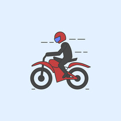 Obraz na płótnie Canvas motorcyclist field outline icon. Element of monster trucks show icon for mobile concept and web apps. Field outline motorcyclist icon can be used for web and mobile