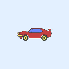 muscle car field outline icon. Element of monster trucks show icon for mobile concept and web apps. Field outline muscle car icon can be used for web and mobile