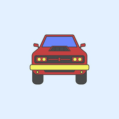 muscle car front field outline icon. Element of monster trucks show icon for mobile concept and web apps. Field outline muscle car front icon can be used for web and mobile