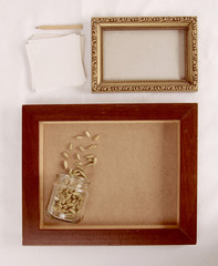Frames with cardamom. Copy space.