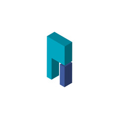 PI or IP isometric right top view 3D icon
