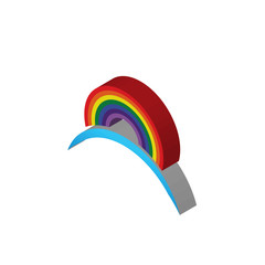 rainbow isometric right top view 3D icon