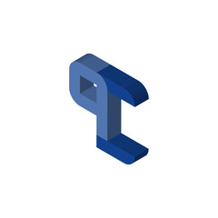 QJ or JQ isometric right top view 3D icon