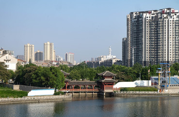 Gu tian bridge at the Wuhan many area for exercise in the park.