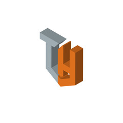 Obraz premium TH isometric right top view 3D icon