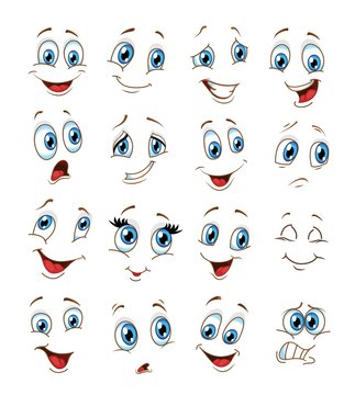 face expressions cartoon. vector illustration