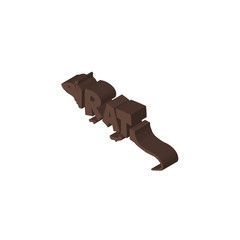 rat isometric right top view 3D icon