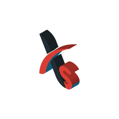Xs isometric right top view 3D icon