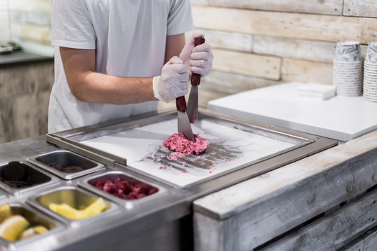 Portrait of man who make ice cream
