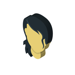 Woman hair isometric right top view 3D icon