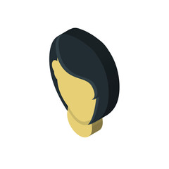 Woman hair isometric right top view 3D icon