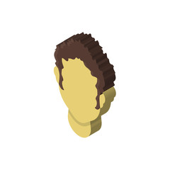 Man hair isometric right top view 3D icon