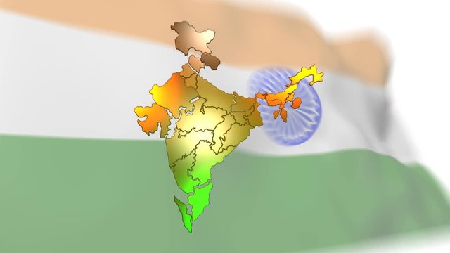 India flag and map
