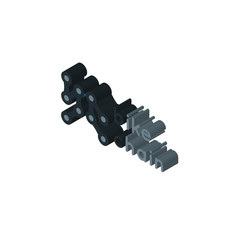 bike chain isometric right top view 3D icon