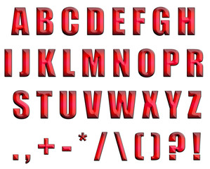 Alphabet with red texture for presentation design