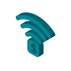 Sale isometric right top view 3D icon