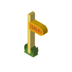 Sale isometric right top view 3D icon
