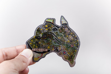 Australia animal map fridge magnet