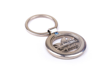 Keychain gift or fridge magnet with country landmark