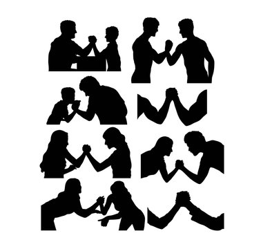 Sports Hand Power Silhouettes, art vector design