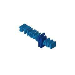 stickman isometric right top view 3D icon