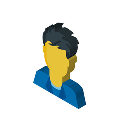 Man isometric right top view 3D icon