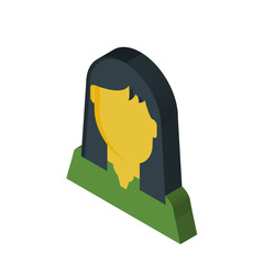 Woman isometric right top view 3D icon