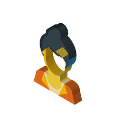 Woman isometric right top view 3D icon