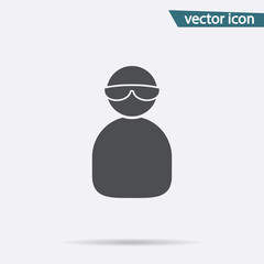 Gray User icon vector. Flat symbol isolated on white background. Trendy internet concept. Modern sig