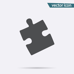 Puzzle icon vector. Flat strategy symbol isolated on white background. Trendy internet concept. Mode