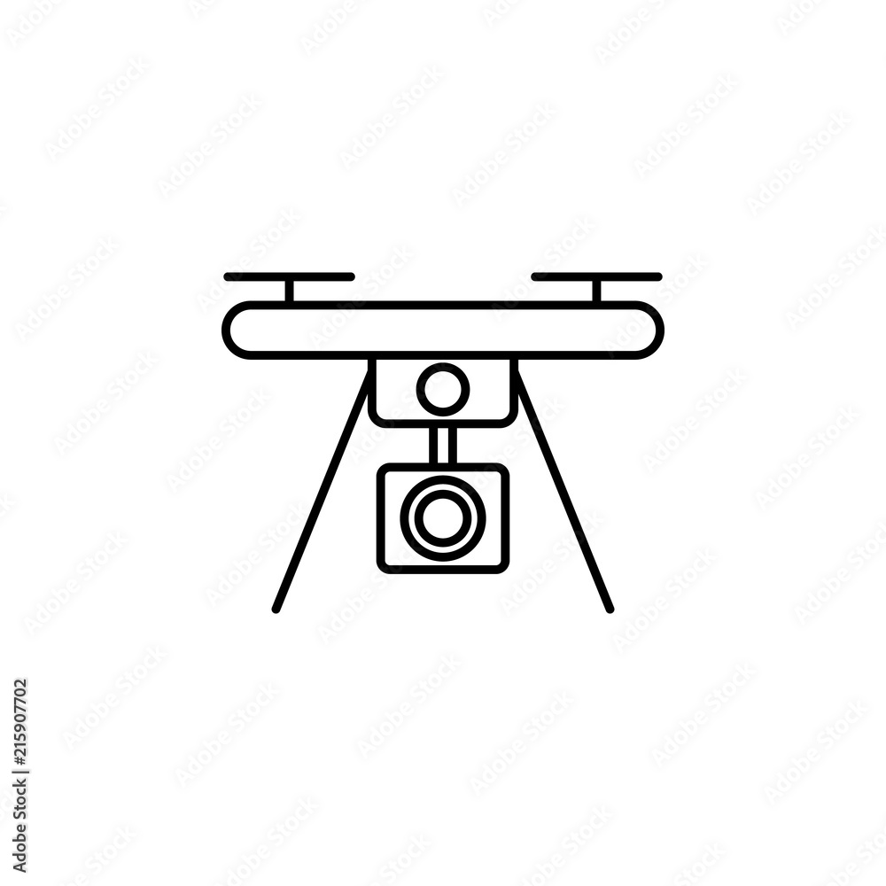 Poster drone with camera icon. element of intelligence icon for mobile concept and web apps. thin line dron