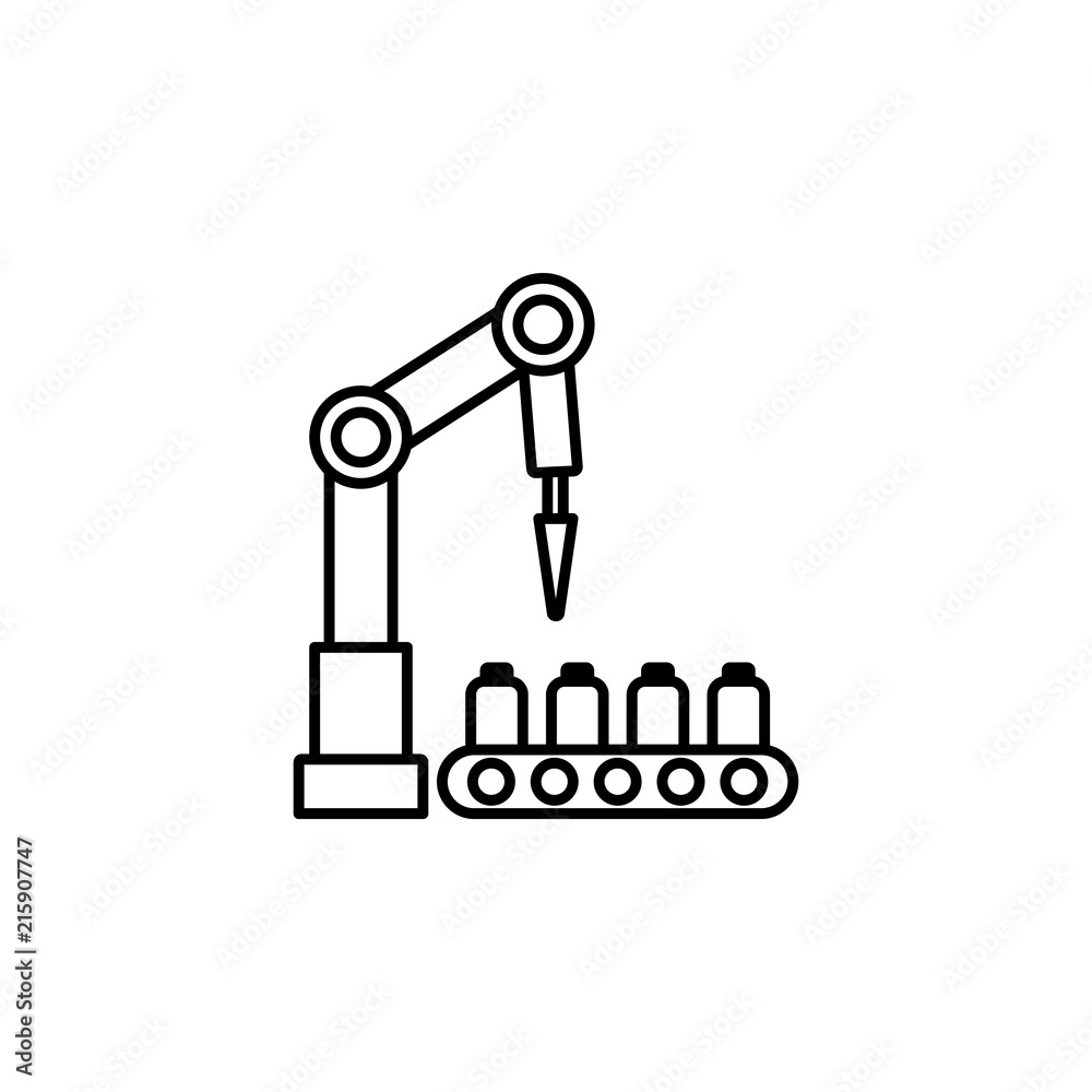 Aufkleber robot in production icon. element of intelligence icon for mobile concept and web apps. thin line ro