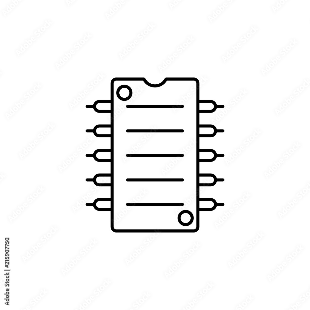 Poster chip icon. element of intelligence icon for mobile concept and web apps. thin line chip icon can be 
