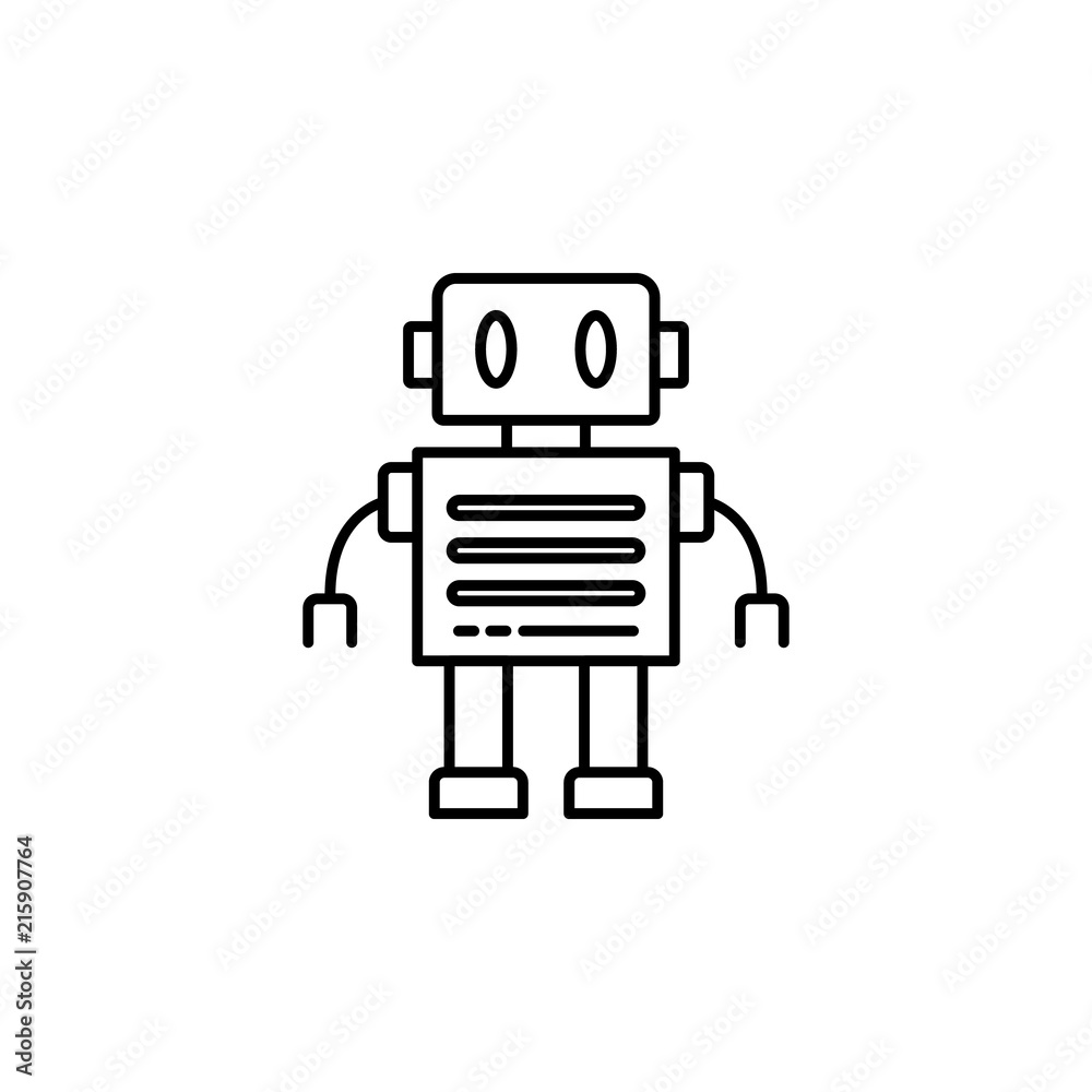 Poster robot icon. element of intelligence icon for mobile concept and web apps. thin line robot icon can b