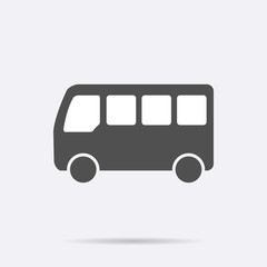 Gray Bus icon isolated on background. Modern flat pictogram, business, marketing, internet concept. 