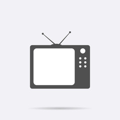 Retro TV icon isolated on background. Modern flat television pictogram, business, marketing, interne