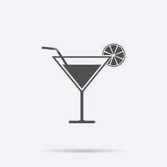 Cocktail icon vector isolated on background. Modern flat pictogram, drink trendy simple symbol for w