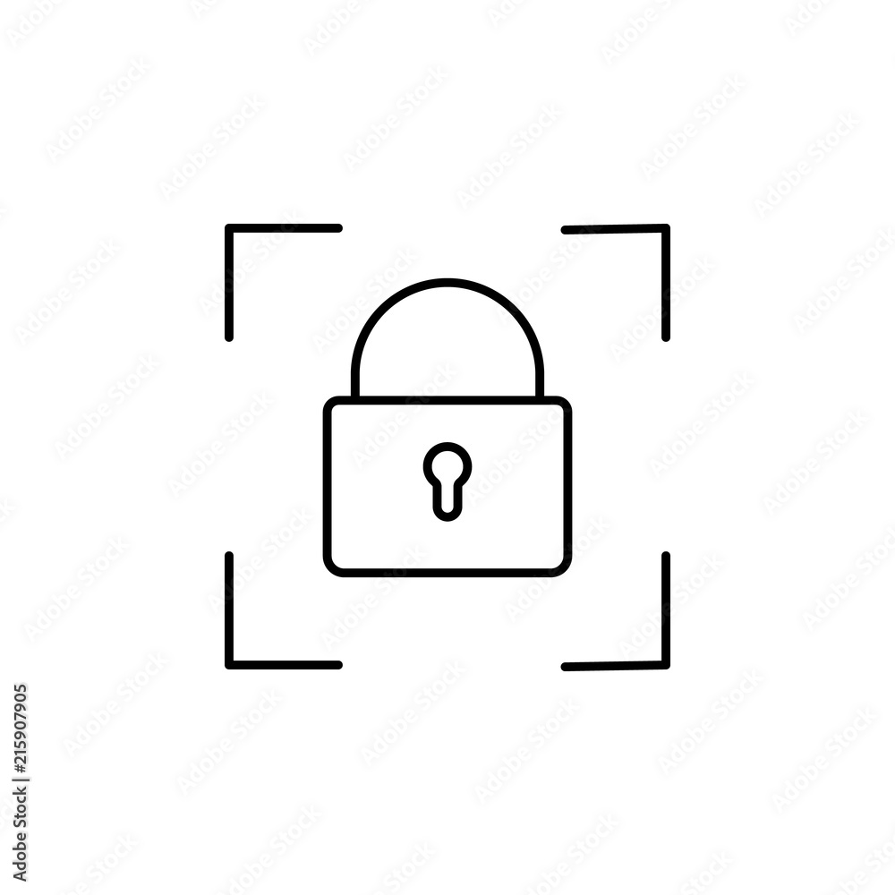 Poster smart lock icon. element of intelligence icon for mobile concept and web apps. thin line smart lock 