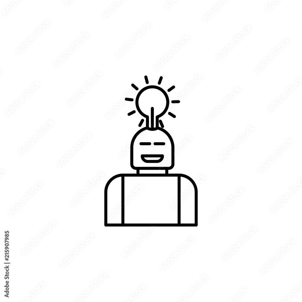 Poster smart robot icon. element of intelligence icon for mobile concept and web apps. thin line smart robo