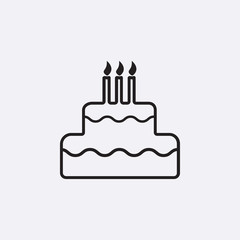 Gray cake icon isolated on background. Modern flat pictogram, business, marketing, internet concept.