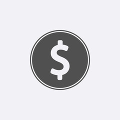 Money icon. Gray dollar cash isolated on background. Modern simple flat sign. Flat dolar symboll for
